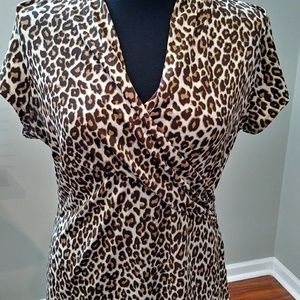 Charter Club animal print blouse(brown print)